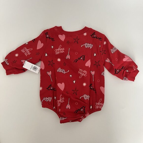 Old Navy Sweet Baby Girl Valentine Long Sleeve Sweater Romper Bodysuit 6-12 m - Picture 3 of 8